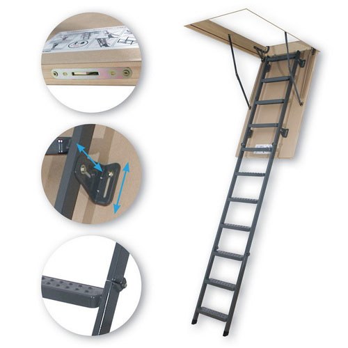 Лестница складная металлическая LMS 60х140х305см Fakro купить в Санкт-Петербурге