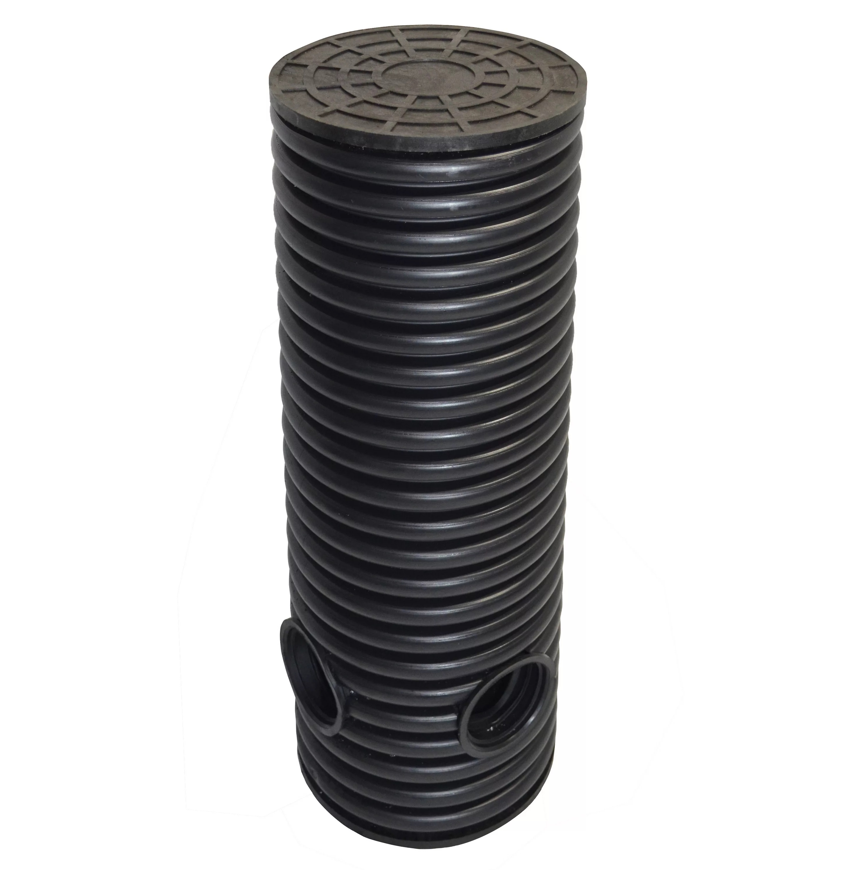 Колодец смотровой d400/343 мм с тремя отводами (90 град.) d160 мм, высота 2,0 м с дном и крышкой купить в Санкт-Петербурге