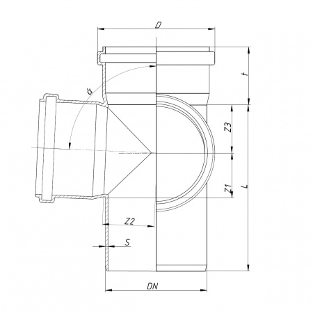 Крестовина двухплоскостная 110/110х87° (серая) HTED Ostendorf купить в Санкт-Петербурге
