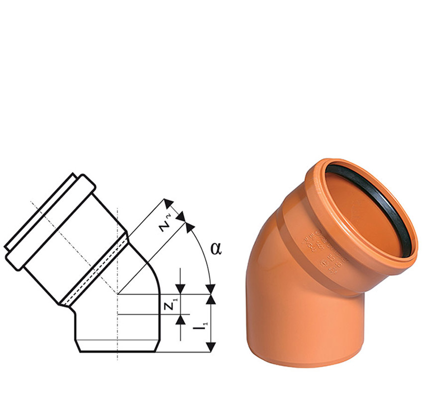 Отвод наружный Ostendorf 67&deg;110 мм купить в Санкт-Петербурге