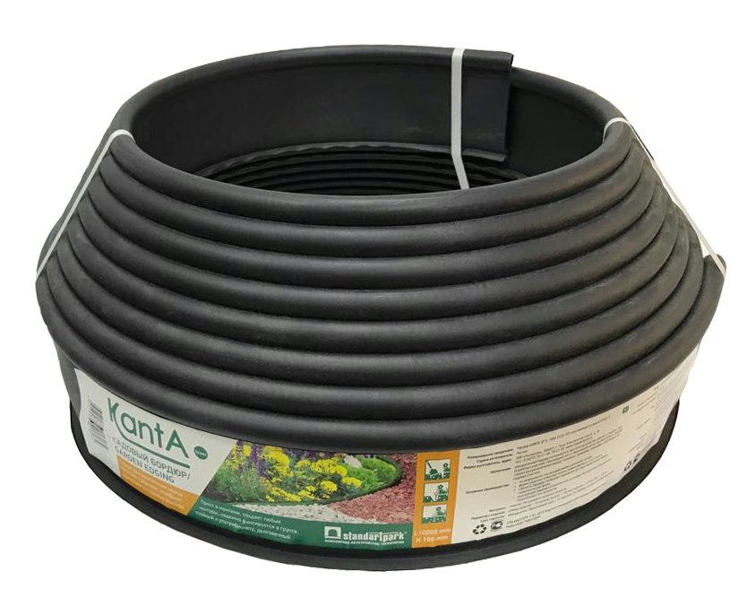 Бордюр KANTA  садовый SP Б-1000.10.02-ПП, пластиковый черный купить в Санкт-Петербурге