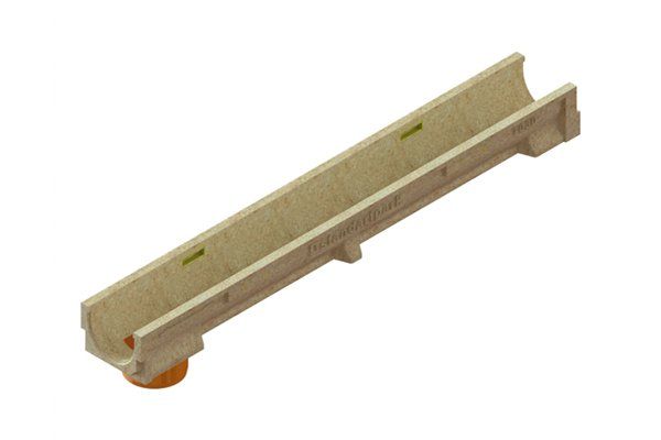 Лоток водоотводный CompoMax Basic ЛВ-10.14.10-ПВ полимербетонный с вертикальным водоотводом 703009 купить в Санкт-Петербурге