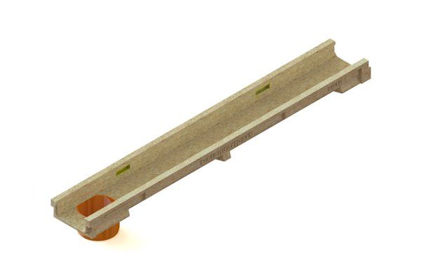 Лоток водоотводный CompoMax Basic ЛВ-10.14.06-ПВ полимербетонный с вертикальным водоотводом 701009 купить в Санкт-Петербурге