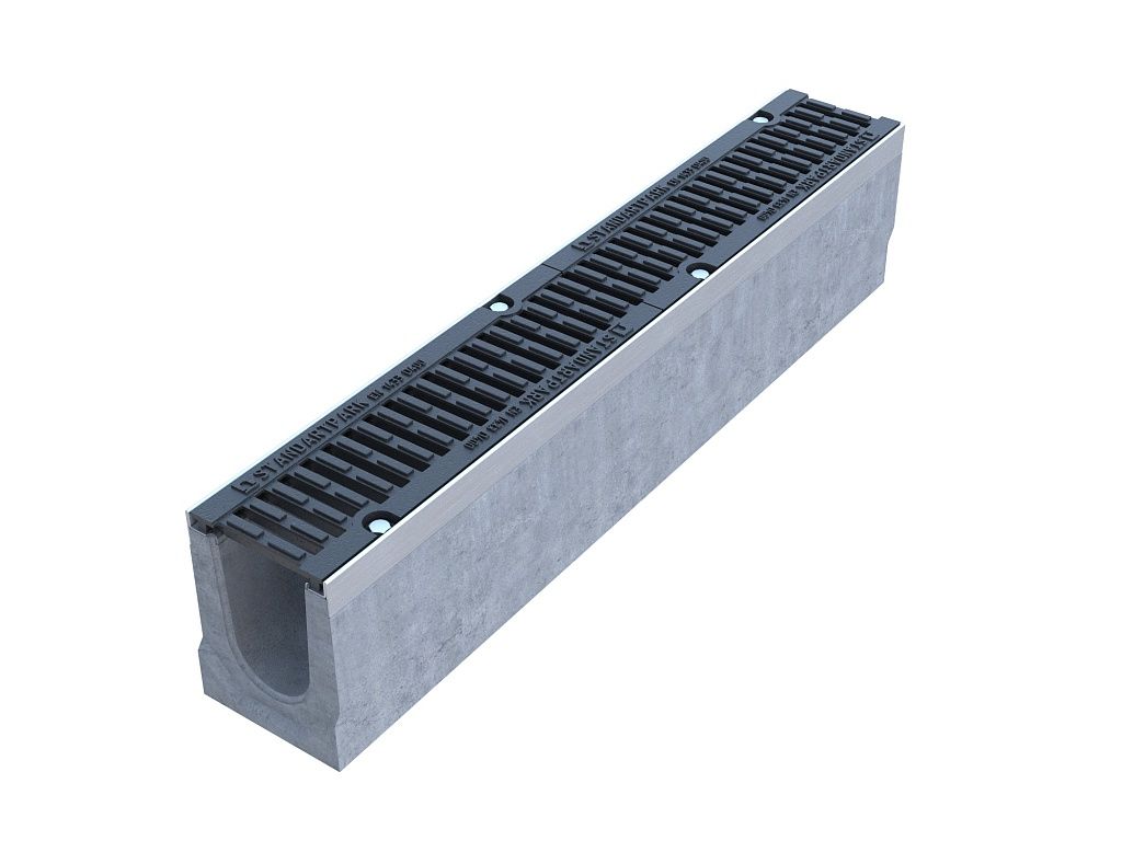 Лоток BetoMax Drive ЛВ-10.16.21-Б бетонный с решеткой щелевой чугунной ВЧ кл.D (комплект) 56,14 кг купить в Санкт-Петербурге