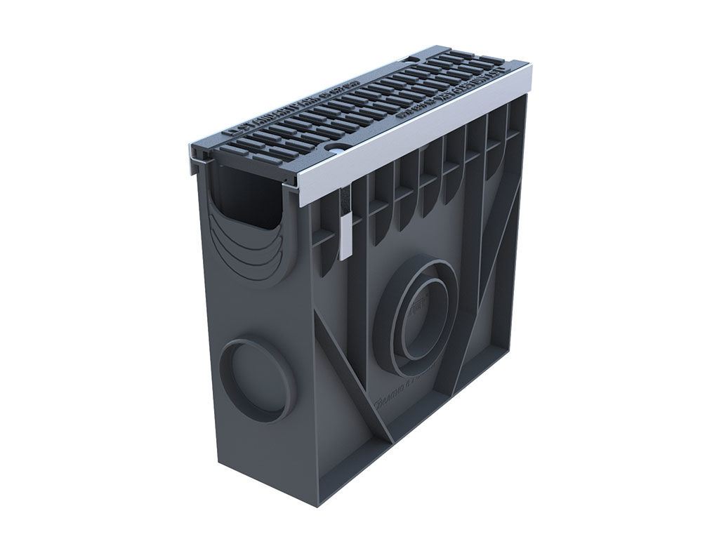 Пескоуловитель PolyMax Drive  ПУС-10.16.60-ПП пластиковый с решеткой "щель" чугунной кл. D (комплект) купить в Санкт-Петербурге