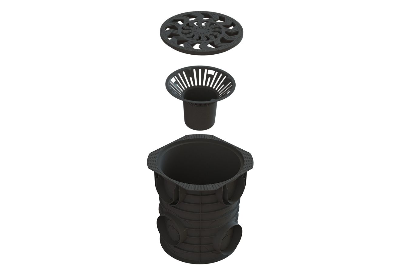 Дождесборник S'park ДС-25-ПП круг. с РВ ПП кл.А (к-т) 083720-1 (в сборе с решеткой) купить в Санкт-Петербурге