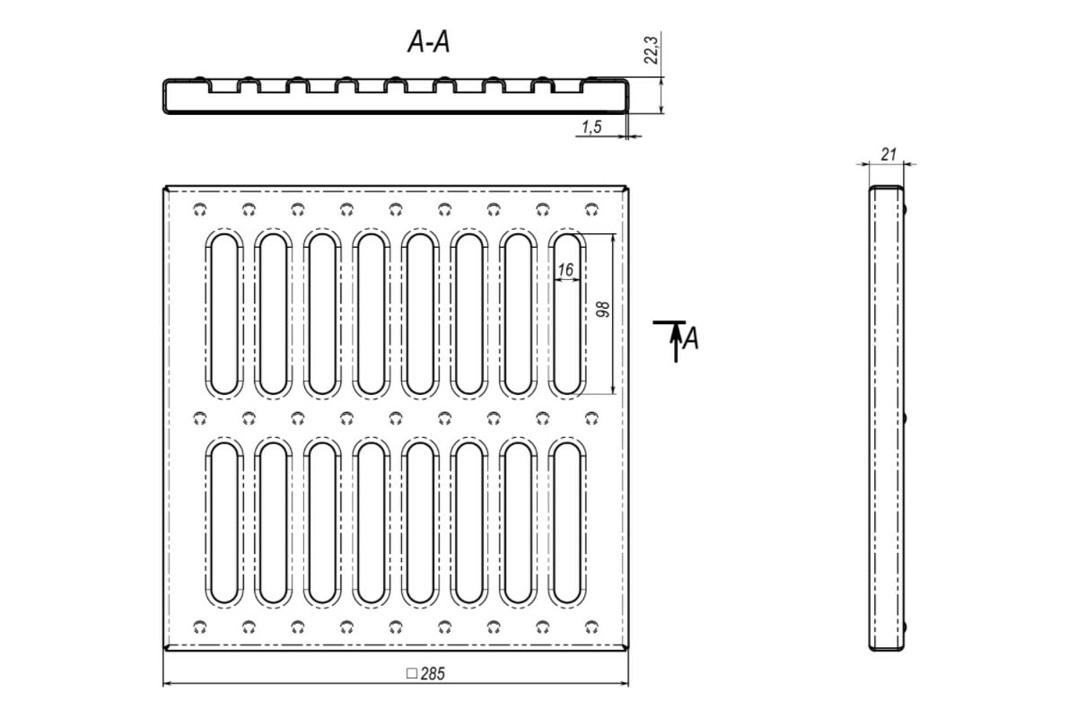 Решетка стальная штампованная SteeStart 300х300 А15 купить в Санкт-Петербурге