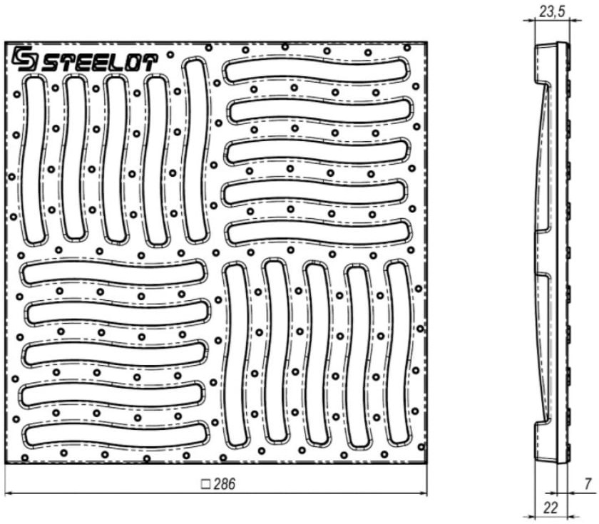 Решетка чугунная щелевая SteeStart 300х300 С250 купить в Санкт-Петербурге