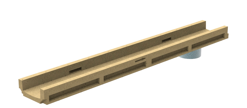 Лоток водоотводный полимербетонный SteeStart DN100 H55 с вертикальным выходом купить в Санкт-Петербурге