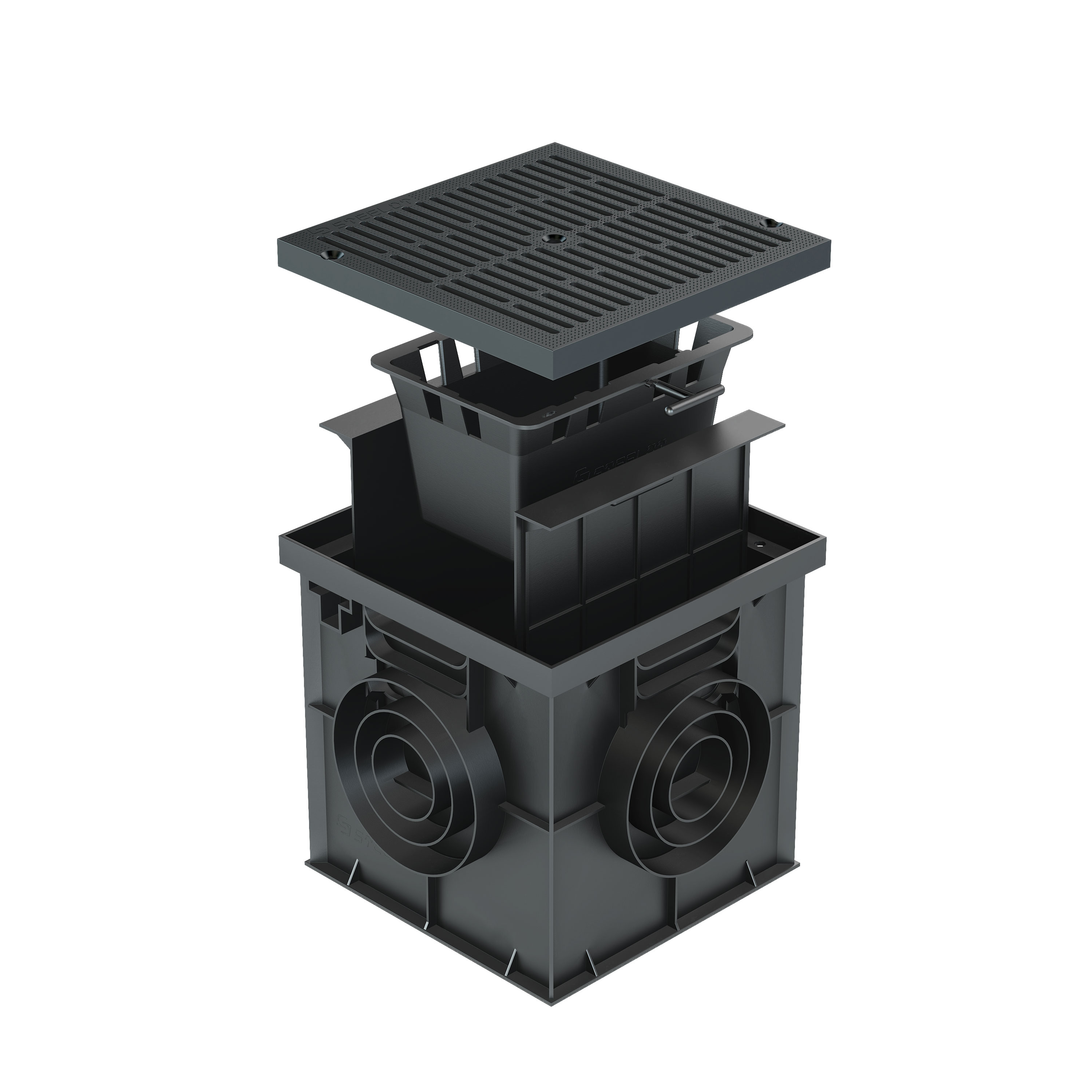 Комплект Дождеприемника пласт. с решеткой пластик черный SteeStart 300х300 с корзиной и перегородкой купить в Санкт-Петербурге