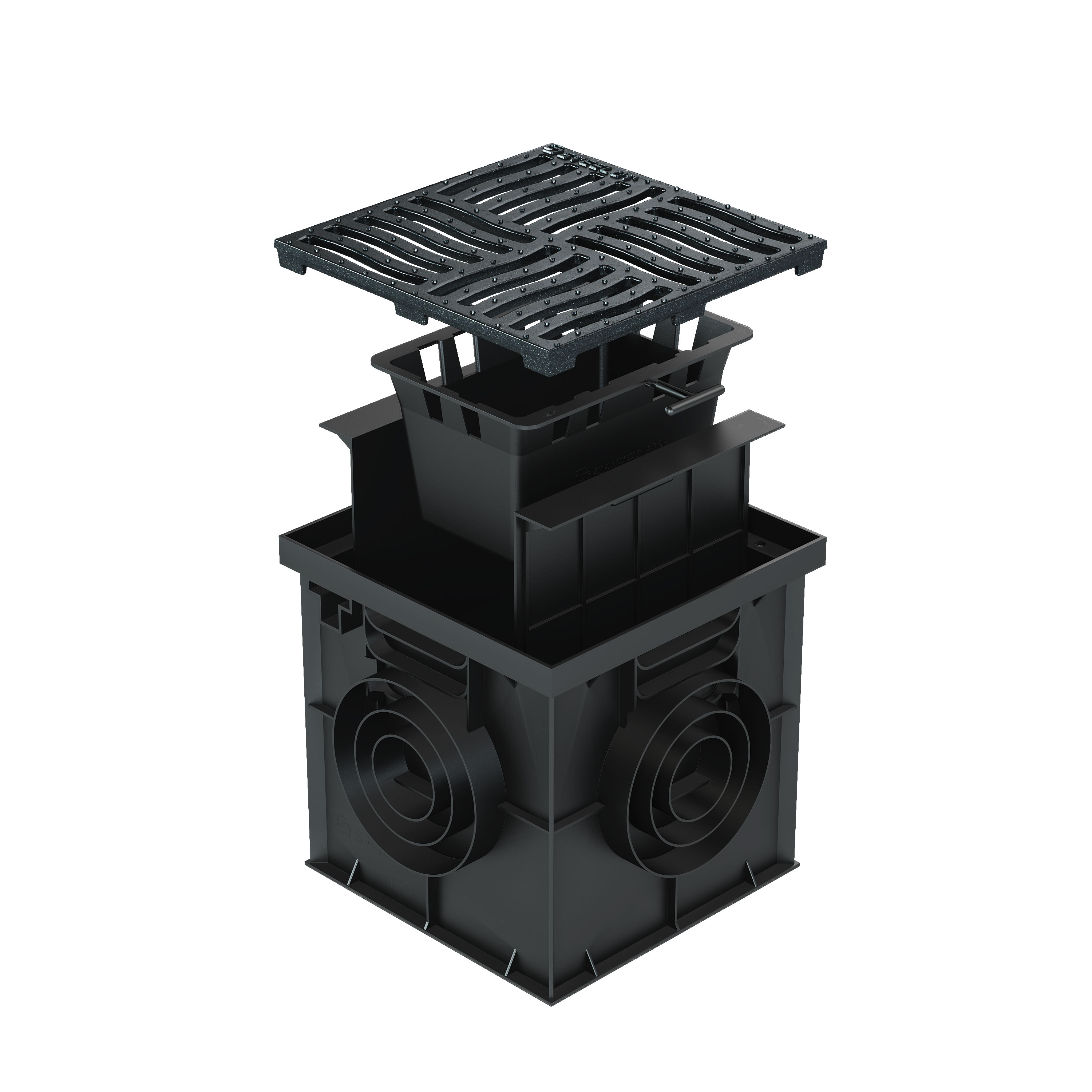 Комплект Дождеприемника пласт. с решеткой чугунной щел SteeStart 300х300 с корзиной и перегородкой купить в Санкт-Петербурге