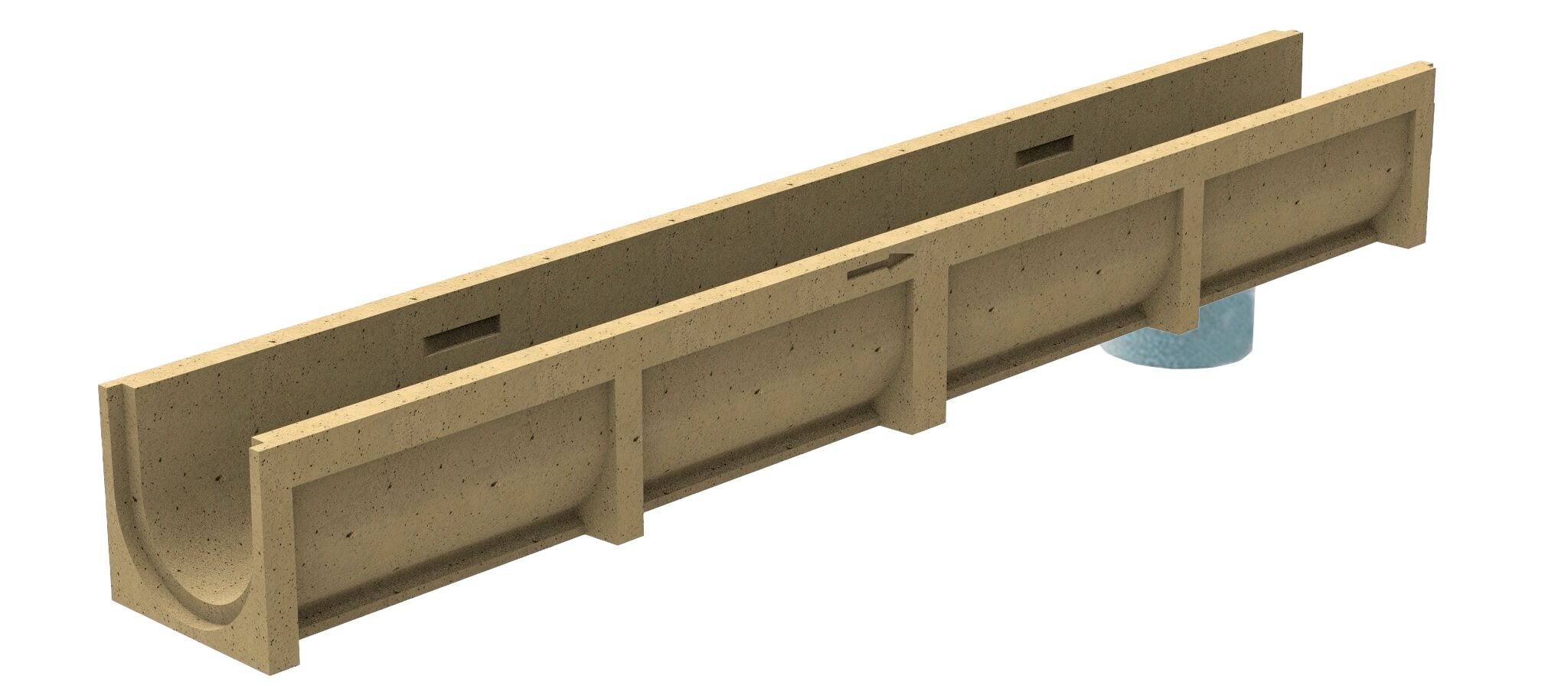 Лоток водоотводный полимербетонный SteeStart DN100 H125 с вертикальным выходом купить в Санкт-Петербурге