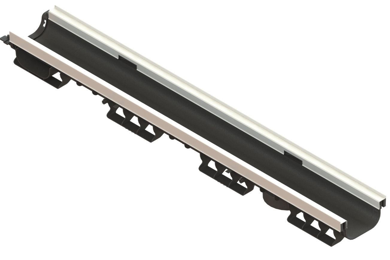 Лоток водоотводный  PolyMax Basic ЛВ-10.16.08-ПП пластиковый  усиленный  8017-М купить в Санкт-Петербурге