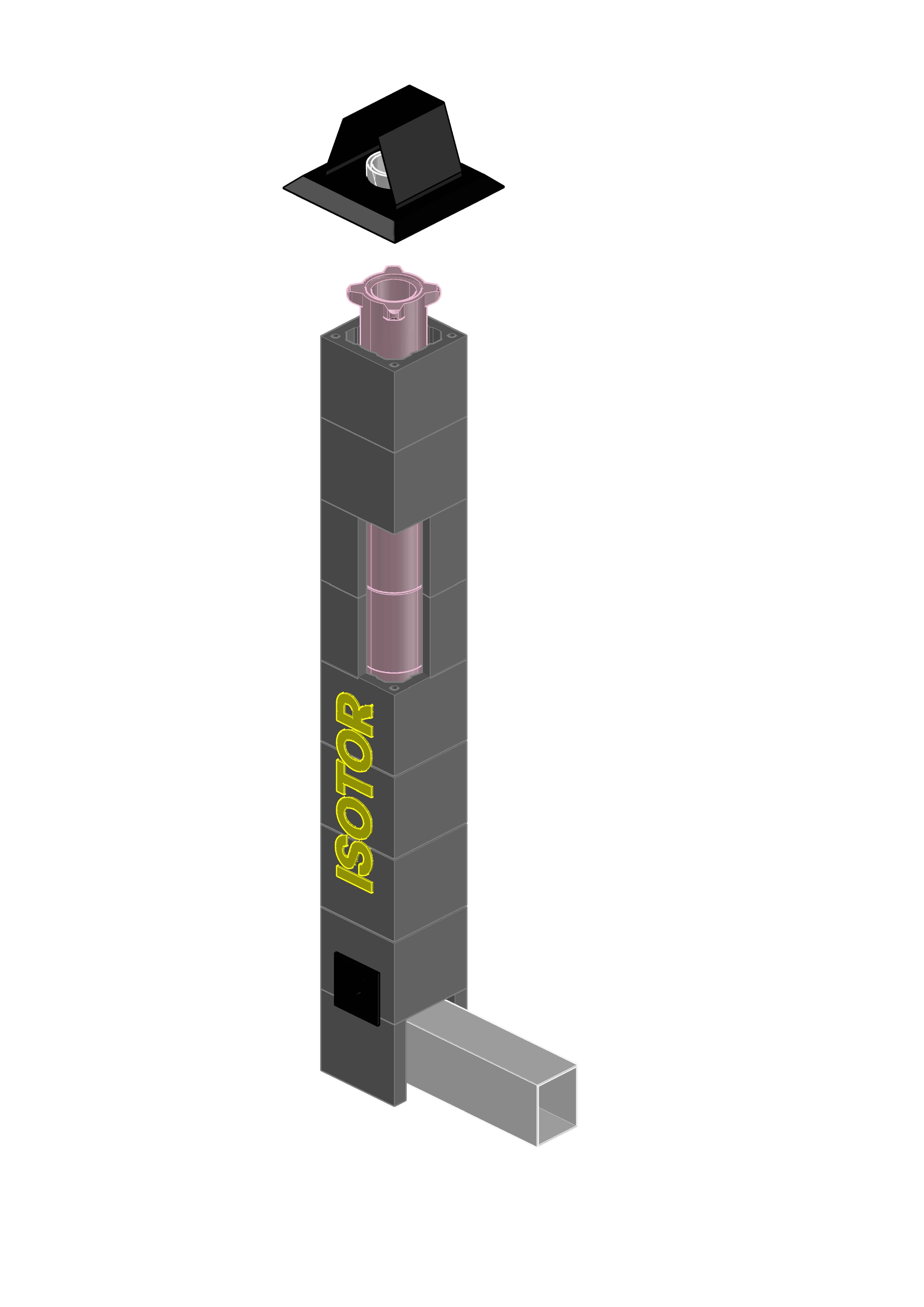 ISOTOR Комплект основания с верхним комплектом (дефлектор) 3м Ø20 подкл. д/финских печей Schiedel купить в Санкт-Петербурге