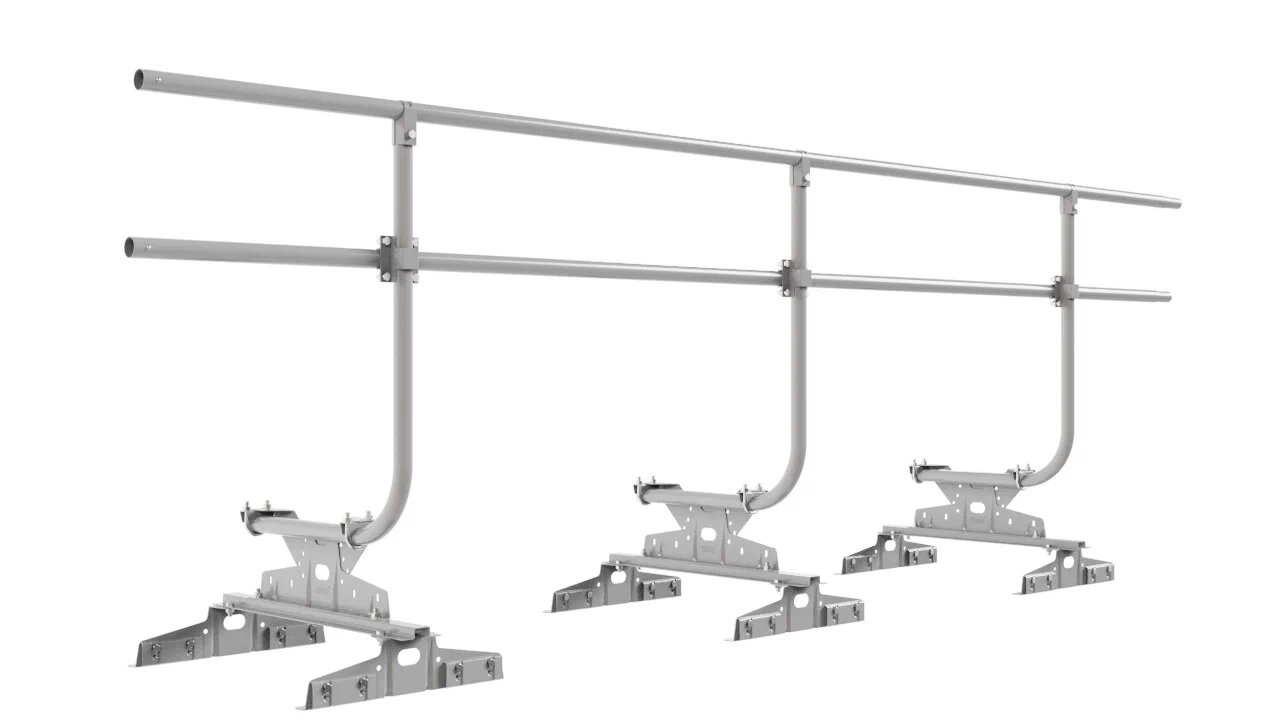 Кровельное ограждение Borge для монтажа параллельно фальца (шаг 550,600мм) 3м H=900 купить в Санкт-Петербурге
