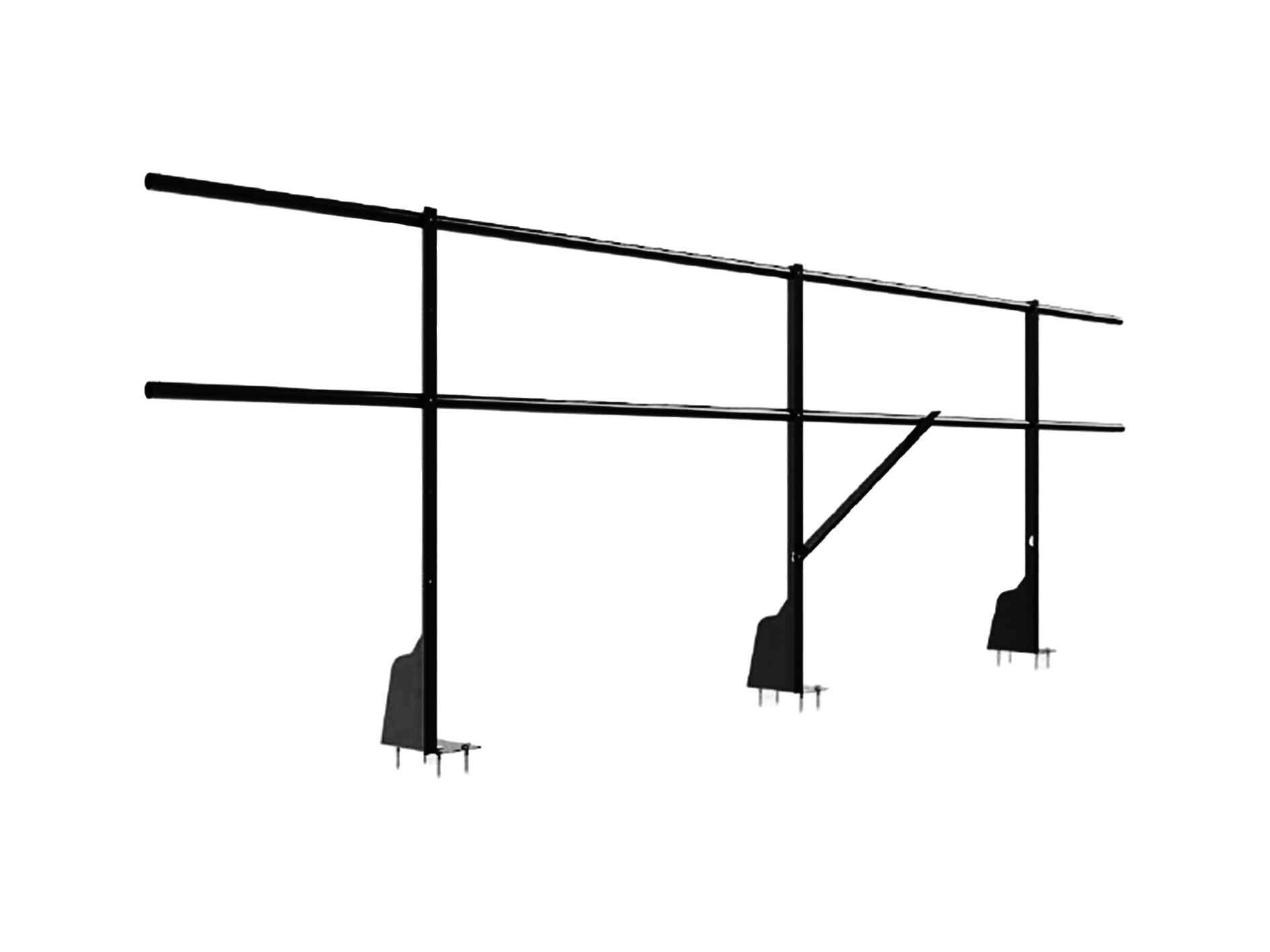 Ограждение плоских кровель 3м Н-90 верхнее крепление черный матовый (9005 matt) BORGE купить в Санкт-Петербурге