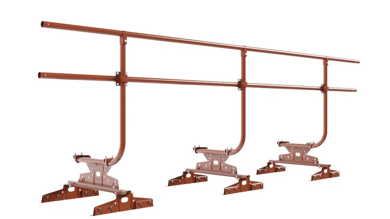 Кровельное ограждение Borge для монтажа параллельно фальца (шаг 550,600мм) 3м H=900 купить в Санкт-Петербурге