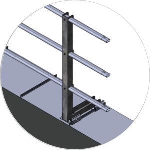 Кровельное ограждение для фальцевой кровли, крепление к парапету 2 поперечных трубы (Н=0,6 м) купить в Санкт-Петербурге