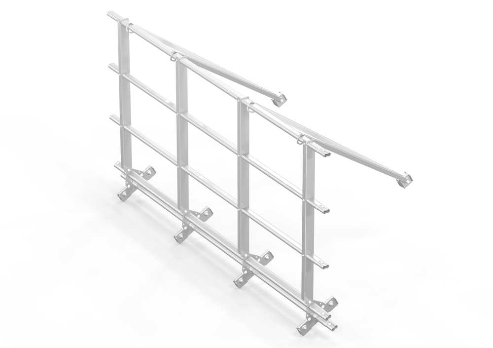 Кровельное ограждение со снегозадержанием для фальцевой кровли 5 поперечных труб (Н=1,1 м) купить в Санкт-Петербурге
