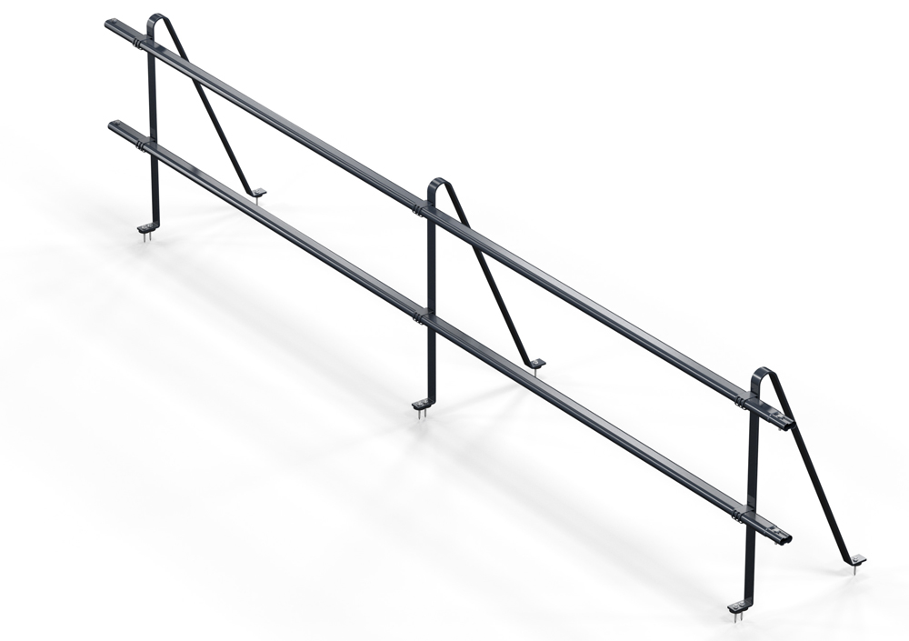 Кровельное ограждение универсальное, для металлочерепицы и гибкой черепицы, 2 поперечных трубы (Н=0,6 м) купить в Санкт-Петербурге