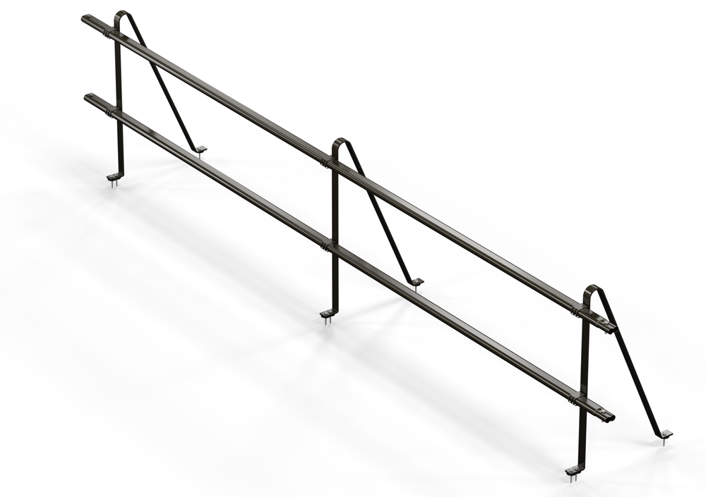 Кровельное ограждение универсальное, для металлочерепицы и гибкой черепицы, 2 поперечных трубы (Н=0,6 м) купить в Санкт-Петербурге