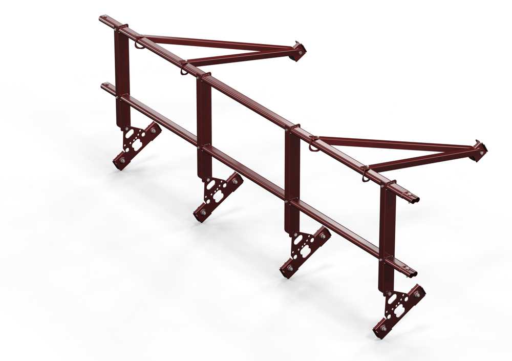 Кровельное ограждение для фальцевой кровли, 2 поперечных трубы (Н=0,6 м) купить в Санкт-Петербурге