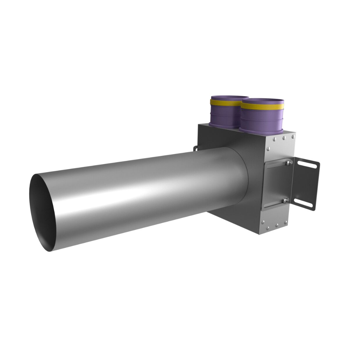 Пленум потолочный/настенный круглый на 2 выхода VPSL 125/75x2 (L=400мм) Provent
 (Комплектуется без фланцев. Фланцы/заглушки необходимо докупать дополнительно) купить в Санкт-Петербурге