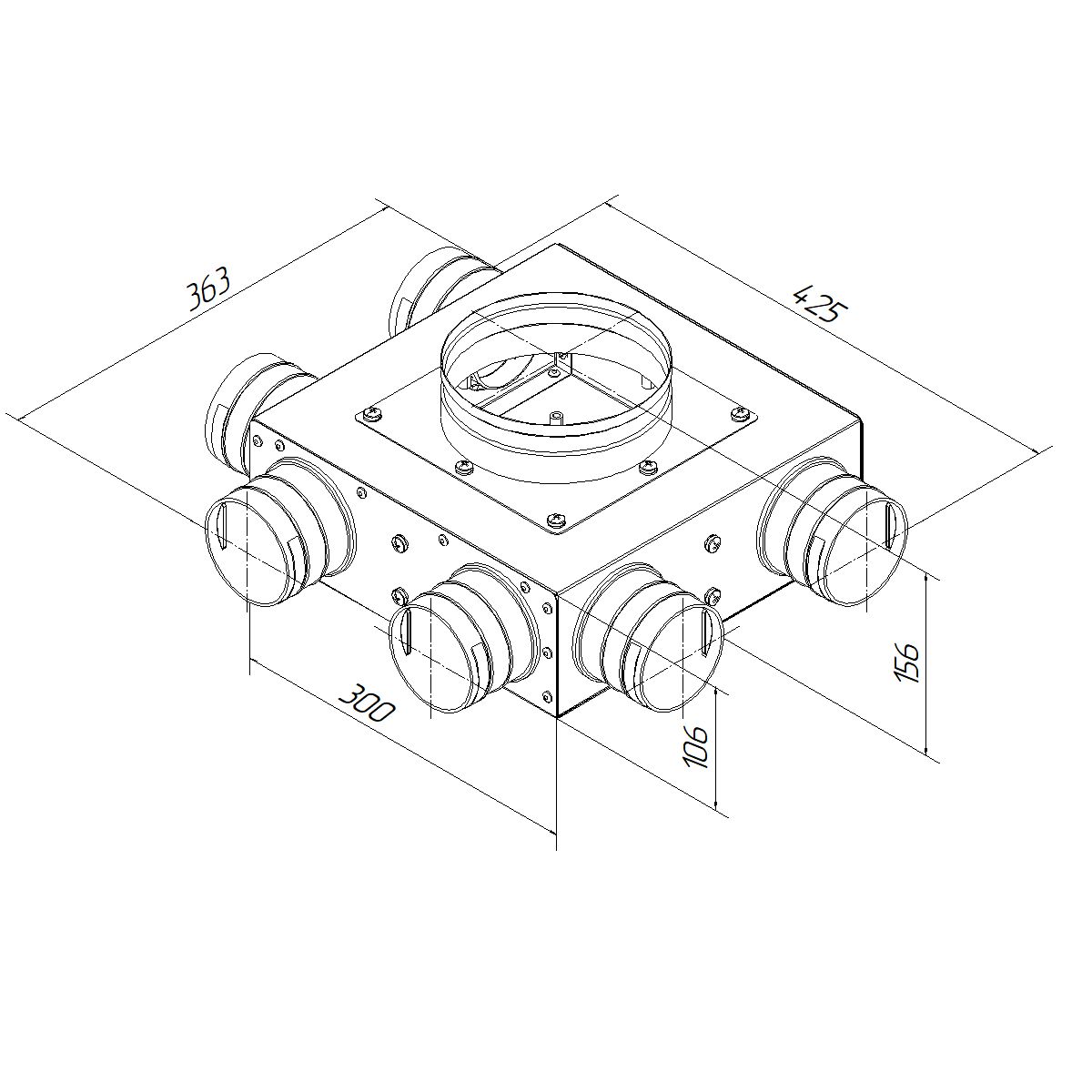Коллектор металлический концевой на 6 выходов KVF 160/75х6 Provent купить в Санкт-Петербурге