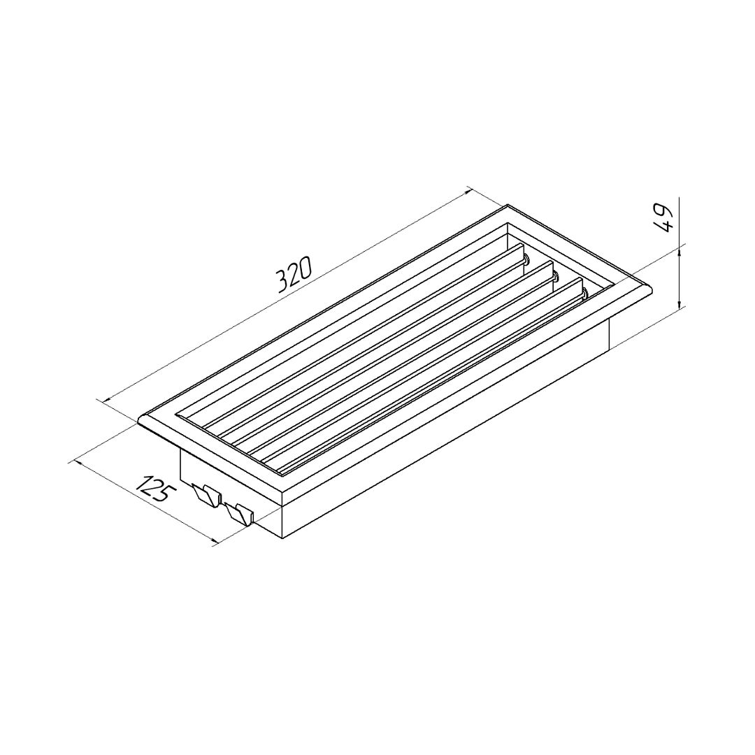 Решетка прямоугольная регулируемая RGS 300х100 Provent купить в Санкт-Петербурге