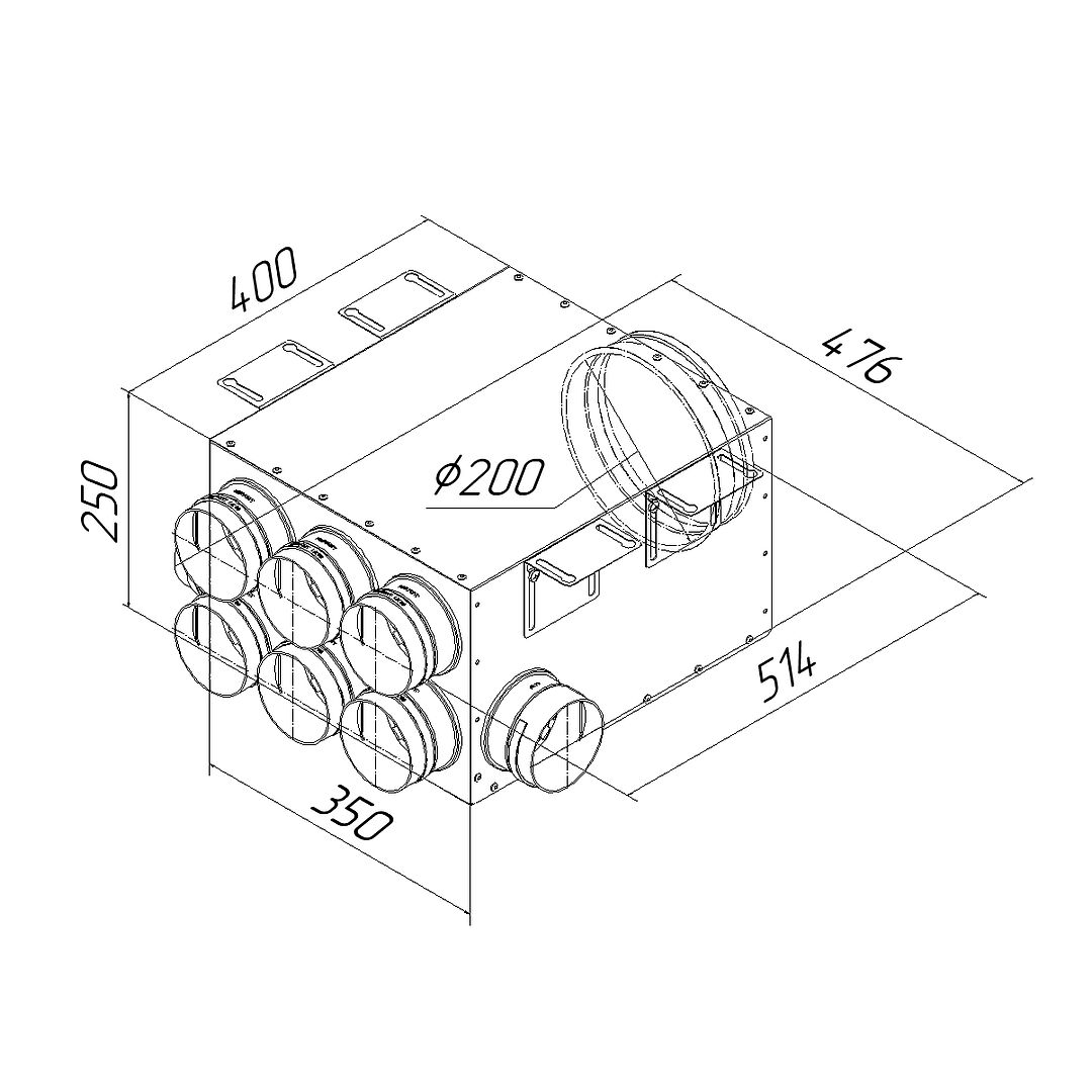 Коллектор металлический на 8 выходов KV 200/90x8 Provent купить в Санкт-Петербурге
