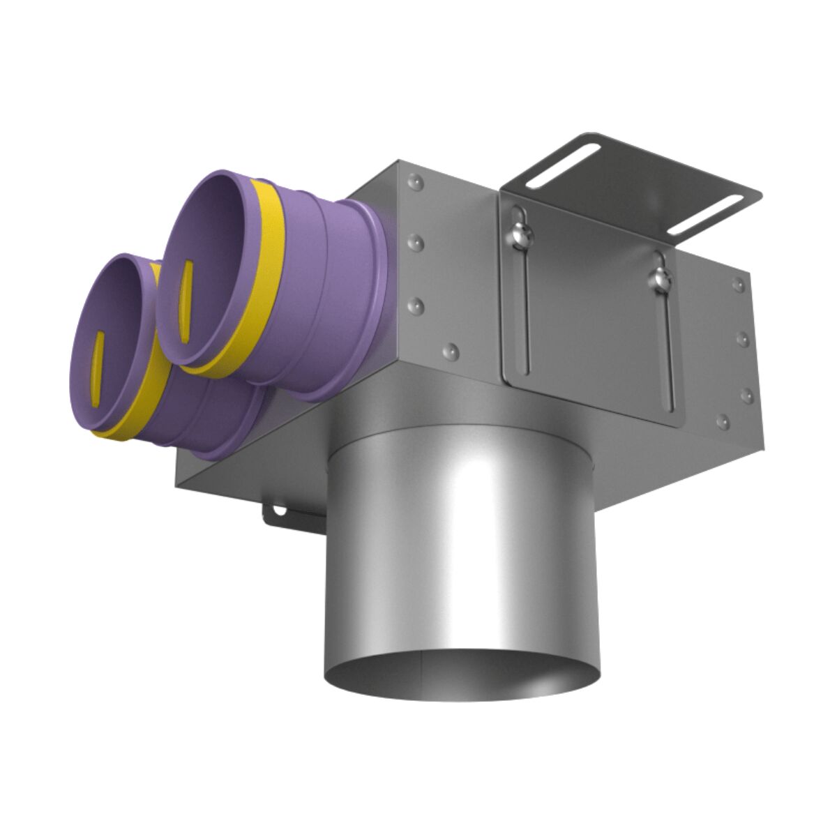 Пленум потолочный/настенный круглый на 2 выхода VPS 125/75x2 Provent
 (Комплектуется без фланцев. Фланцы/заглушки необходимо докупать дополнительно) купить в Санкт-Петербурге