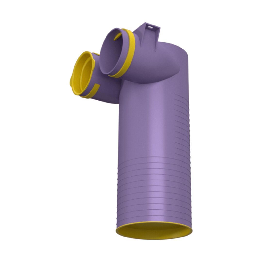 Пленум угловой пластиковый круглый на 2 выхода VPP 125/75x2 Provent
 (Комплектуется без фланцев. Фланцы/заглушки необходимо докупать дополнительно) купить в Санкт-Петербурге