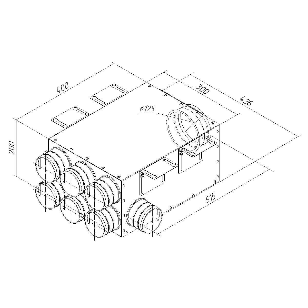 Коллектор металлический на 8 выходов KV 125/75x8 Provent купить в Санкт-Петербурге