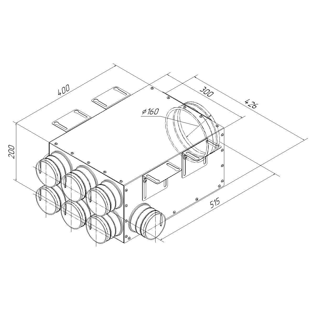 Коллектор металлический на 8 выходов KV 160/75x8 Provent купить в Санкт-Петербурге