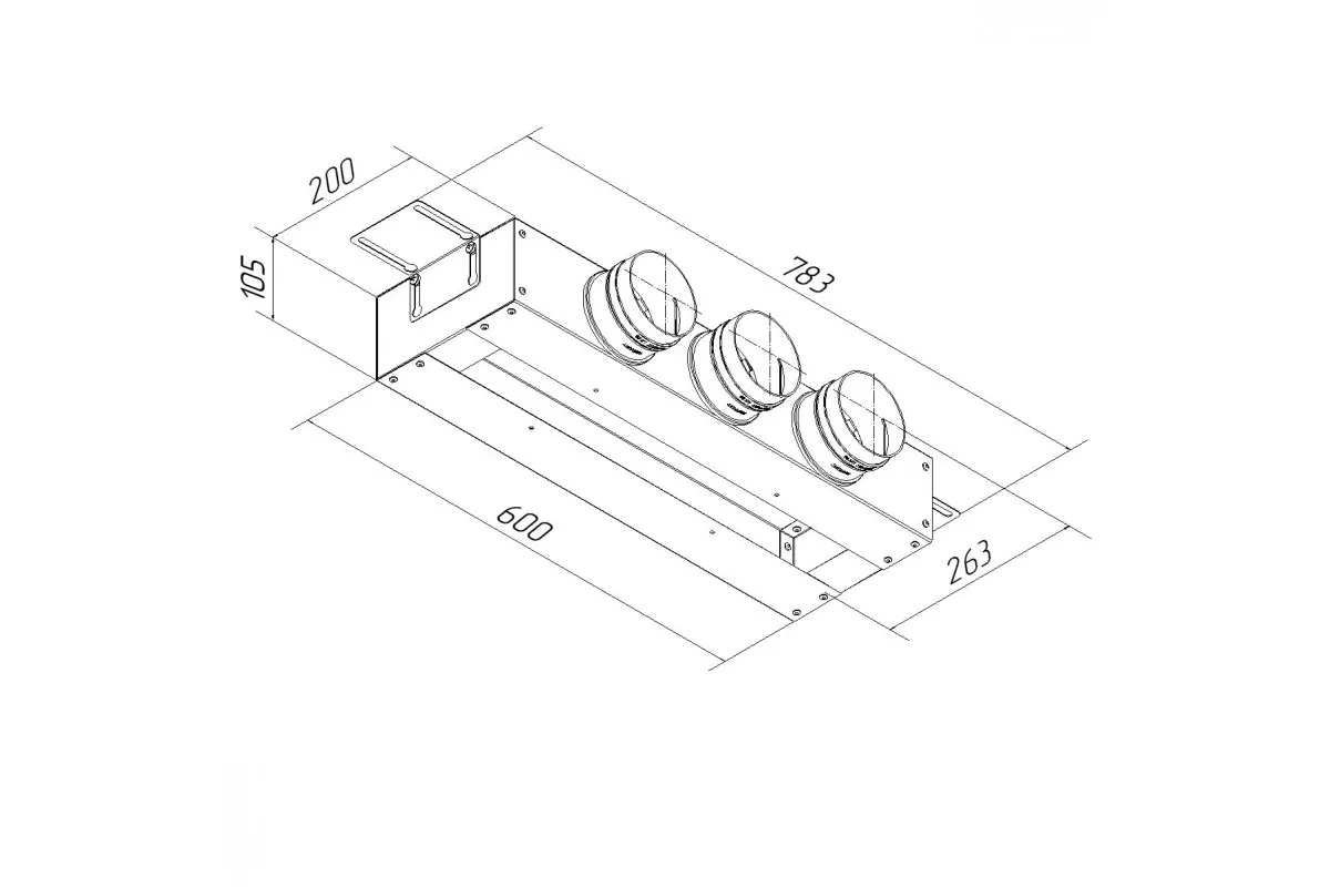Щелевая КСД (адаптер) на 3 выхода VPN 500х60/90х3 Provent купить в Санкт-Петербурге