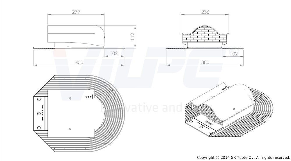 Кровельный вентиль Huopa KTV (без адаптера) Vilpe, Вилпе купить в Санкт-Петербурге