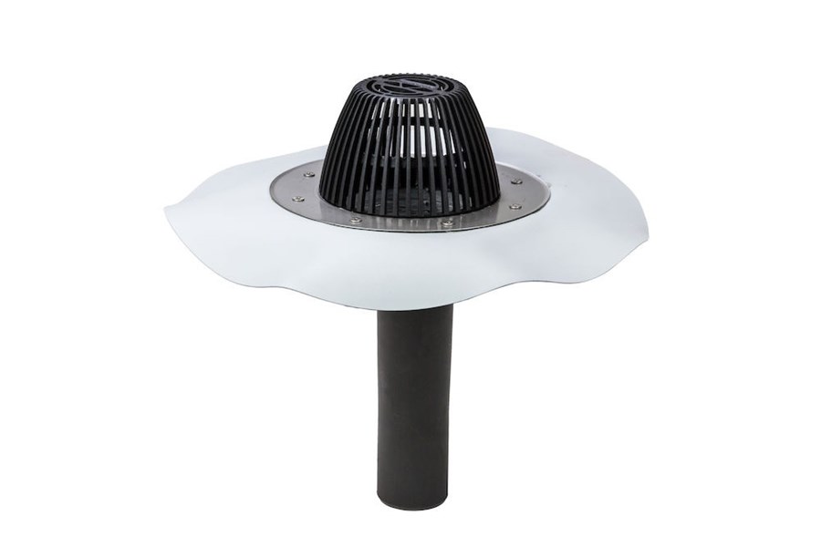 Водосточная воронка с фланцем из алкорплана AM-075 светло-серый Vilpe купить в Санкт-Петербурге