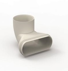 EasyFlex овал*D80 угловой адаптер на диаметр 80мм купить в Санкт-Петербурге