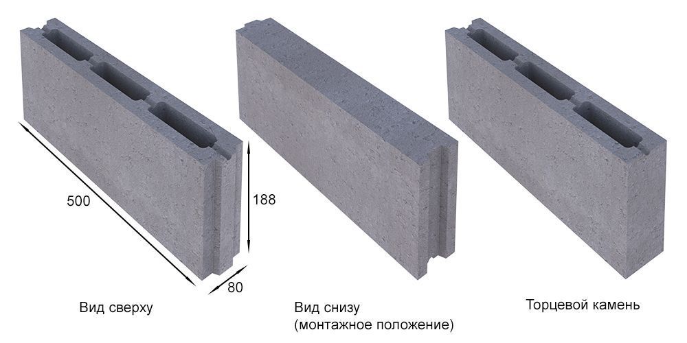 СКЦ-2Р-21 Камень бетонный стеновой перегородочный Стандарт (гладкий) серый 120шт/пд купить в Санкт-Петербурге