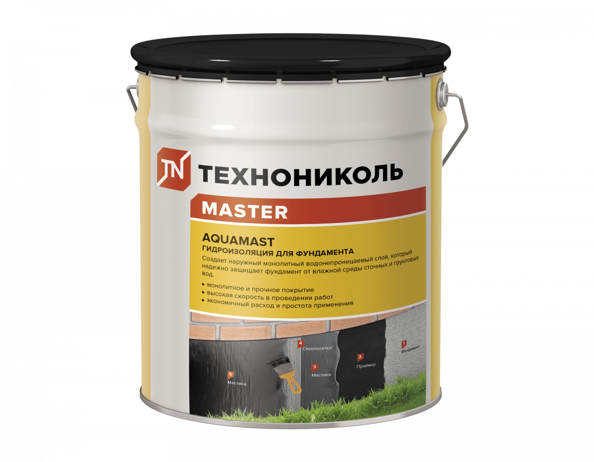 Мастика битумная (для фундамента) AquaMast 18кг купить в Санкт-Петербурге