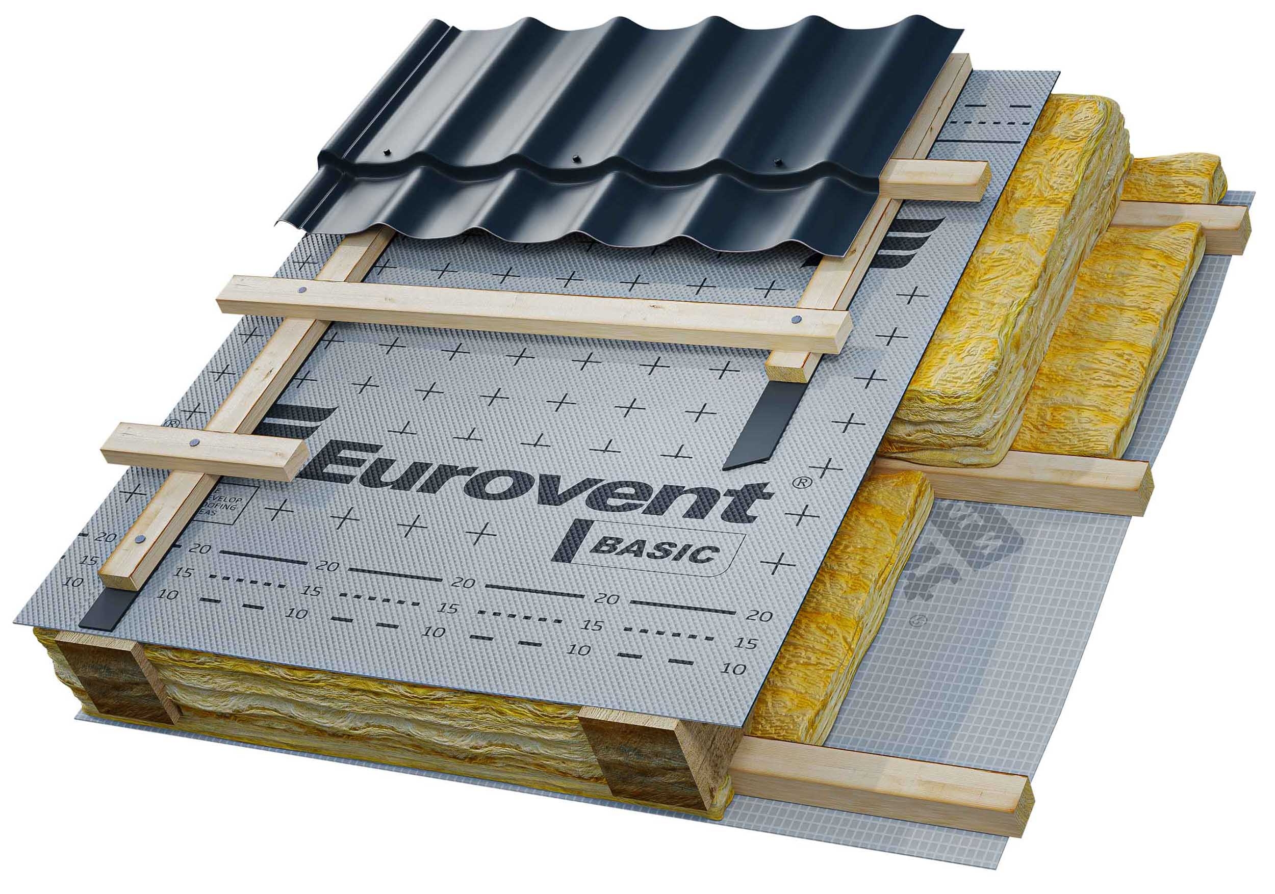 Диффузионная мембрана Eurovent Basic 1.5х50м 75м2 купить в Санкт-Петербурге