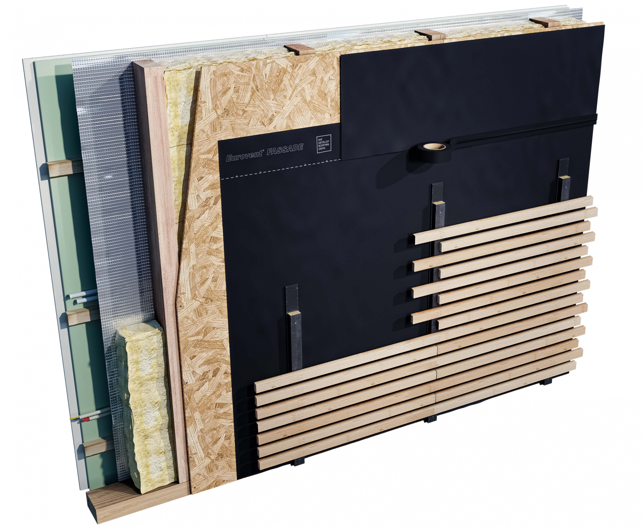 Мембрана Eurovent FASSADE для фасадов с зазорами до 50 мм, 1.5х50м 75м2 купить в Санкт-Петербурге