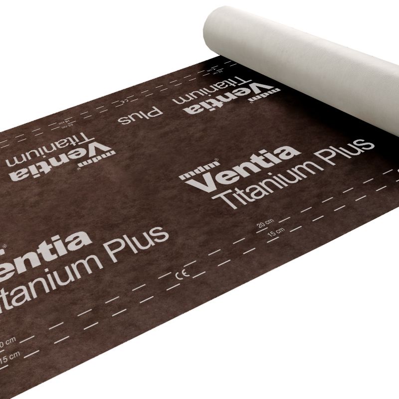 Кровельная мембрана с клейкой полосой MDM VENTIA TITANIUM PLUS TT 1,5м 75м2 купить в Санкт-Петербурге
