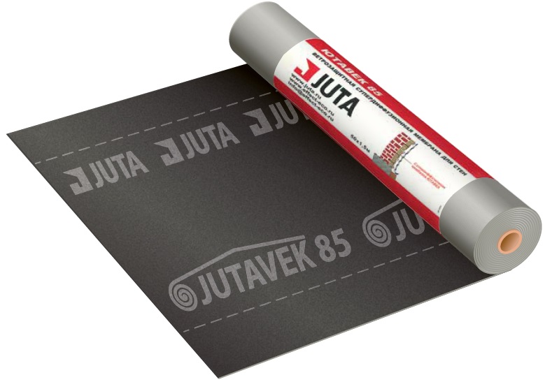 Ветрозащитная мембрана для стен Ютавек 85 черная 75м2 купить в Санкт-Петербурге