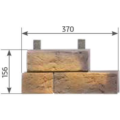 Угловой составной элемент Конаковский кирпич 370х156 купить в Санкт-Петербурге