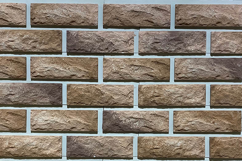 Облицовочная камень-панель сколотый кирпич с перекрытием шва N48 купить в Санкт-Петербурге