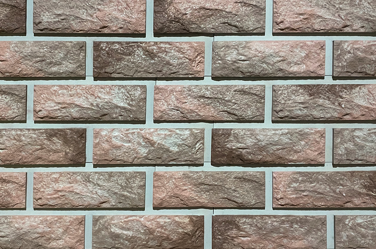 Облицовочная камень-панель сколотый кирпич с перекрытием шва N41 купить в Санкт-Петербурге