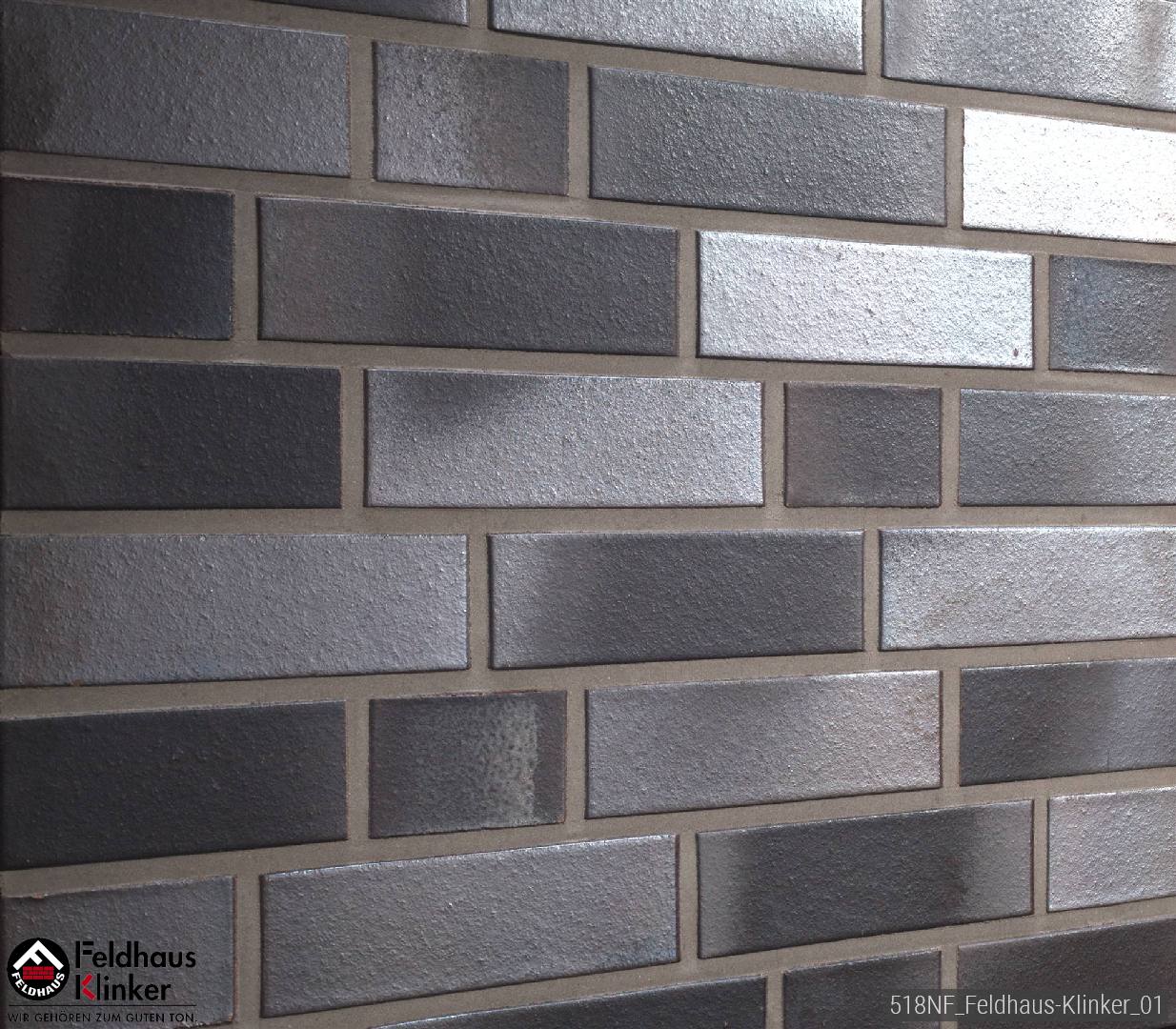 Кирпич клинкерный FeldHaus K518NF geo platinum liso  купить в Санкт-Петербурге