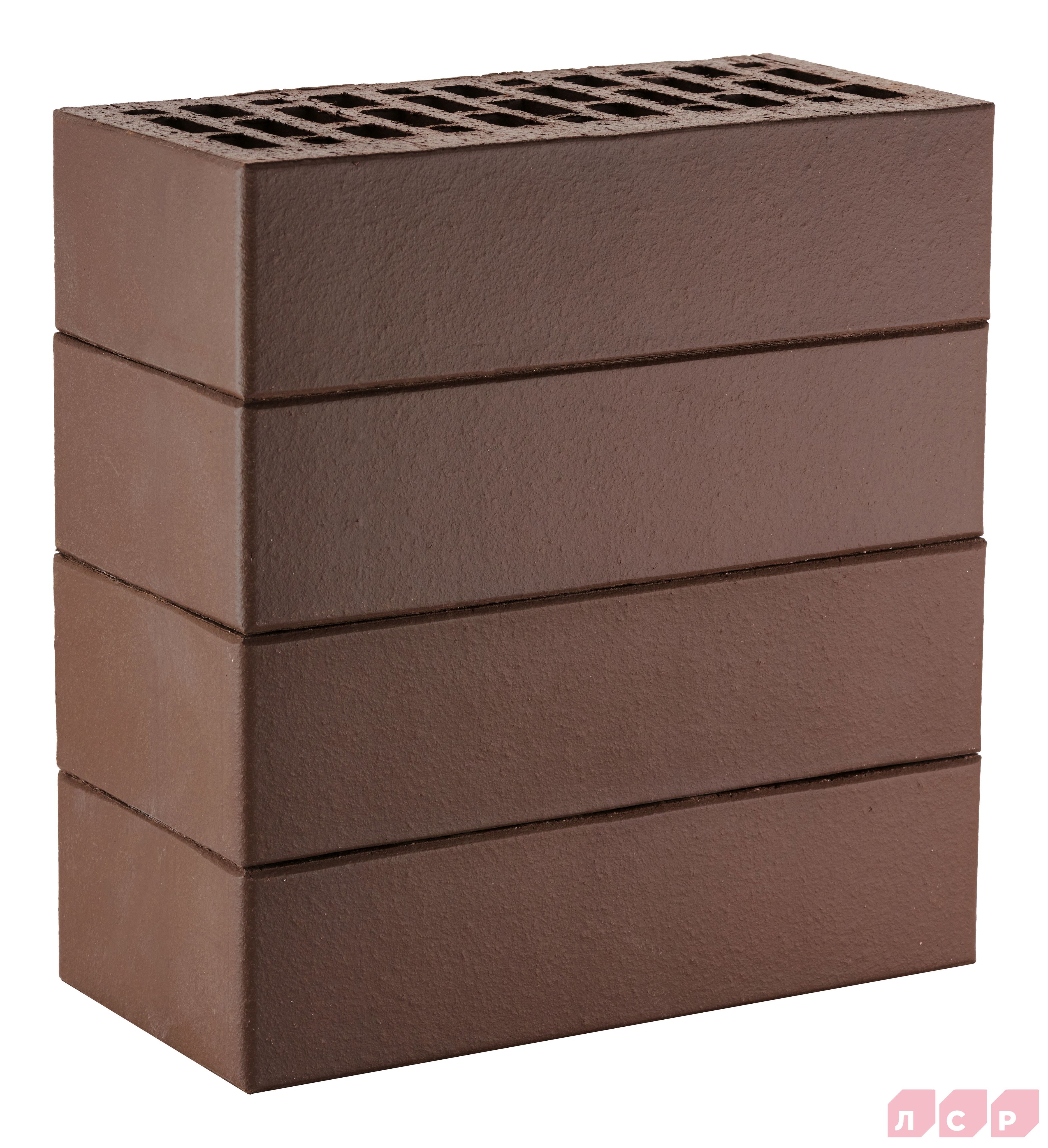 Кирпич ЛСР лицевой пустотелый темно-коричневый 1NF гладкий купить в Санкт-Петербурге