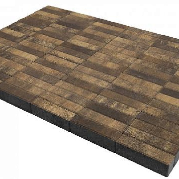 BRAER Тротуарная плитка Прямоугольник Color Mix Каштан 200х100х40мм 19,44м2/пд купить в Санкт-Петербурге